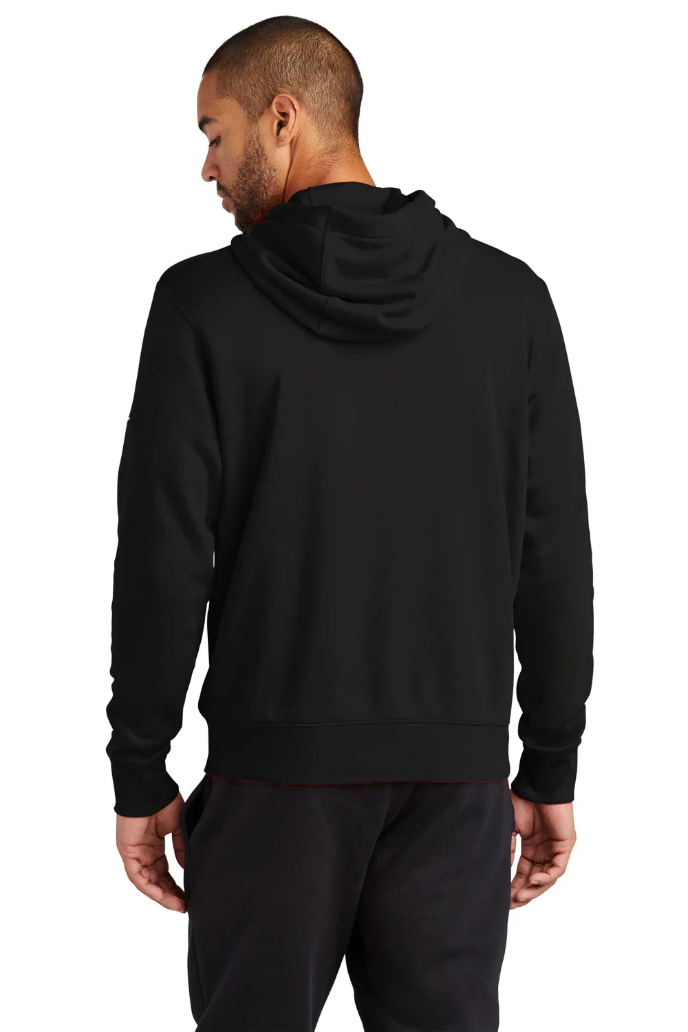 Nike Mens Club Fleece Full Zip Hooded Sweatshirt Hoodie w/ Pockets - Black