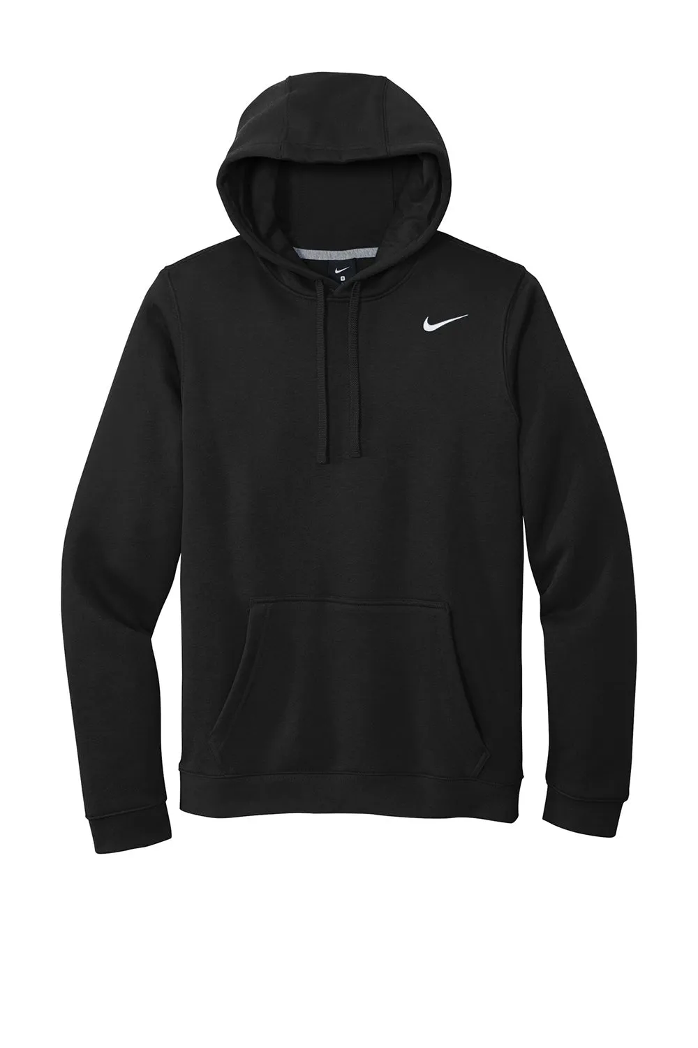 Nike Mens Club Fleece Hooded Sweatshirt Hoodie w/ Pouch Pocket - Black