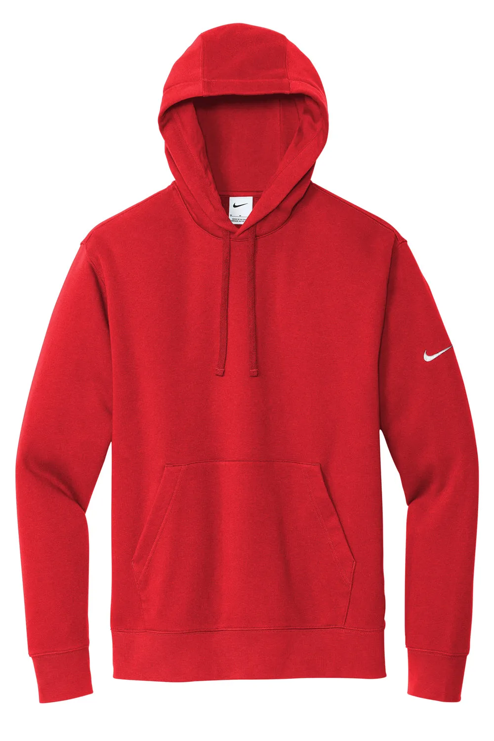 Nike Mens Club Fleece Hooded Sweatshirt Hoodie w/ Pouch Pocket - University Red