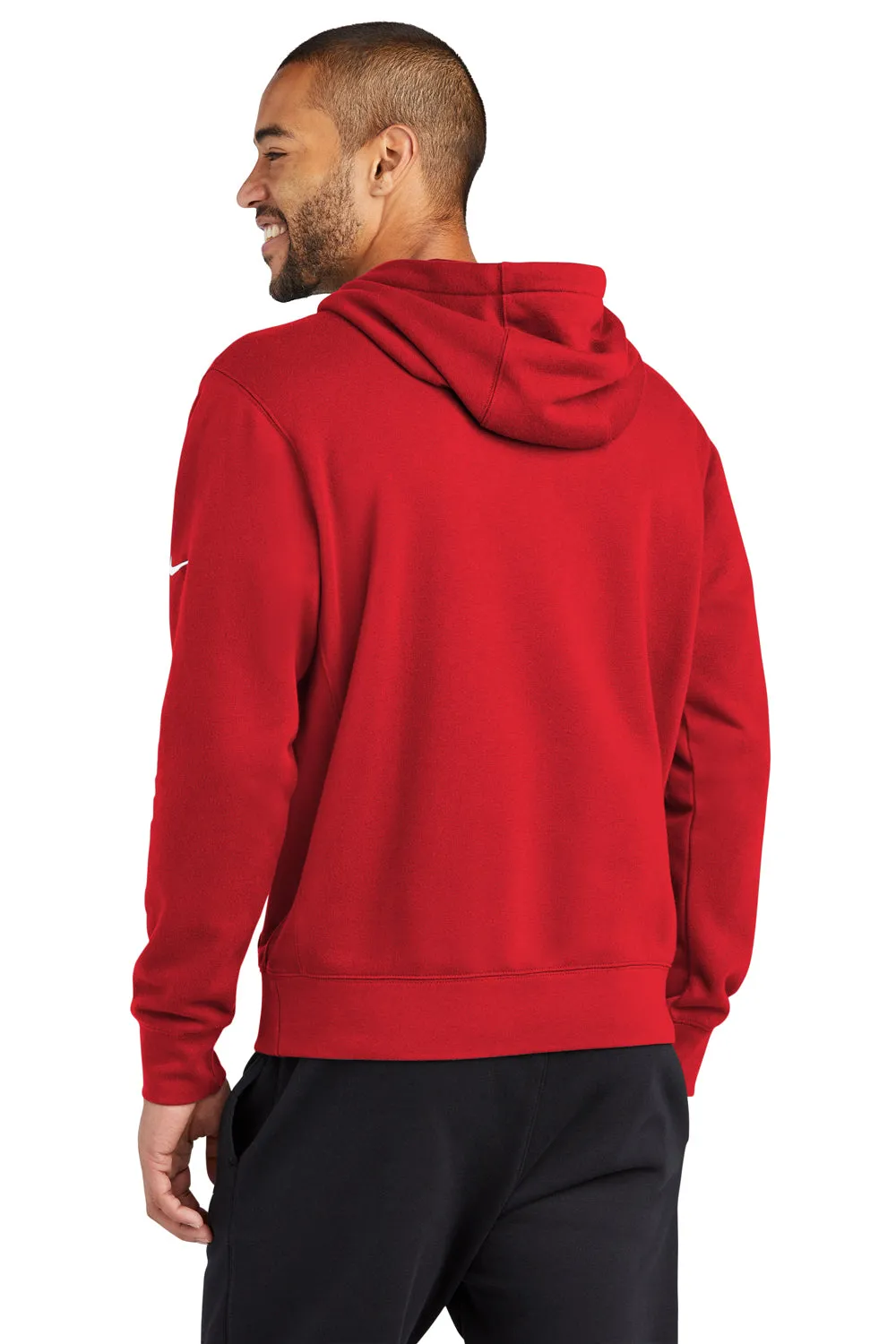Nike Mens Club Fleece Hooded Sweatshirt Hoodie w/ Pouch Pocket - University Red