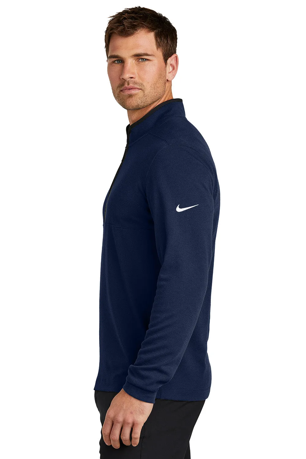 Nike Mens Textured 1/4 Zip Sweatshirt - College Navy Blue