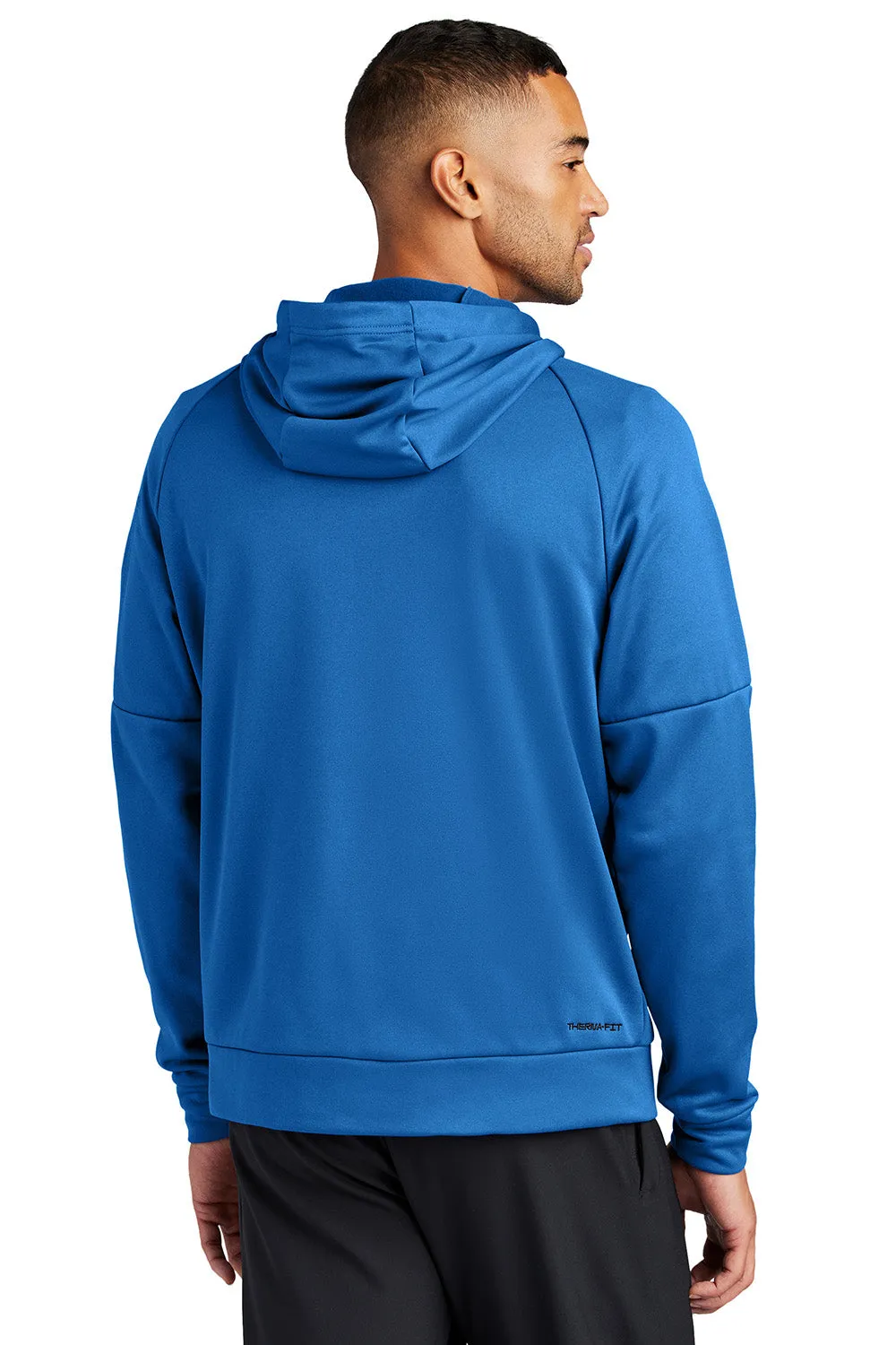Nike Mens Therma-Fit Fleece Full Zip Hooded Sweatshirt Hoodie w/ Pockets - Game Royal Blue