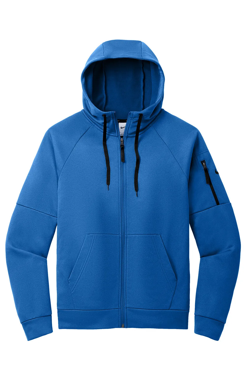 Nike Mens Therma-Fit Fleece Full Zip Hooded Sweatshirt Hoodie w/ Pockets - Game Royal Blue