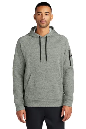 Nike Mens Therma-Fit Fleece Hooded Sweatshirt Hoodie w/ Pouch Pocket - Heather Dark Grey