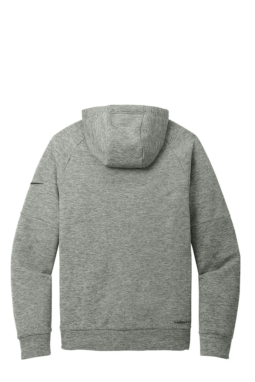 Nike Mens Therma-Fit Fleece Hooded Sweatshirt Hoodie w/ Pouch Pocket - Heather Dark Grey