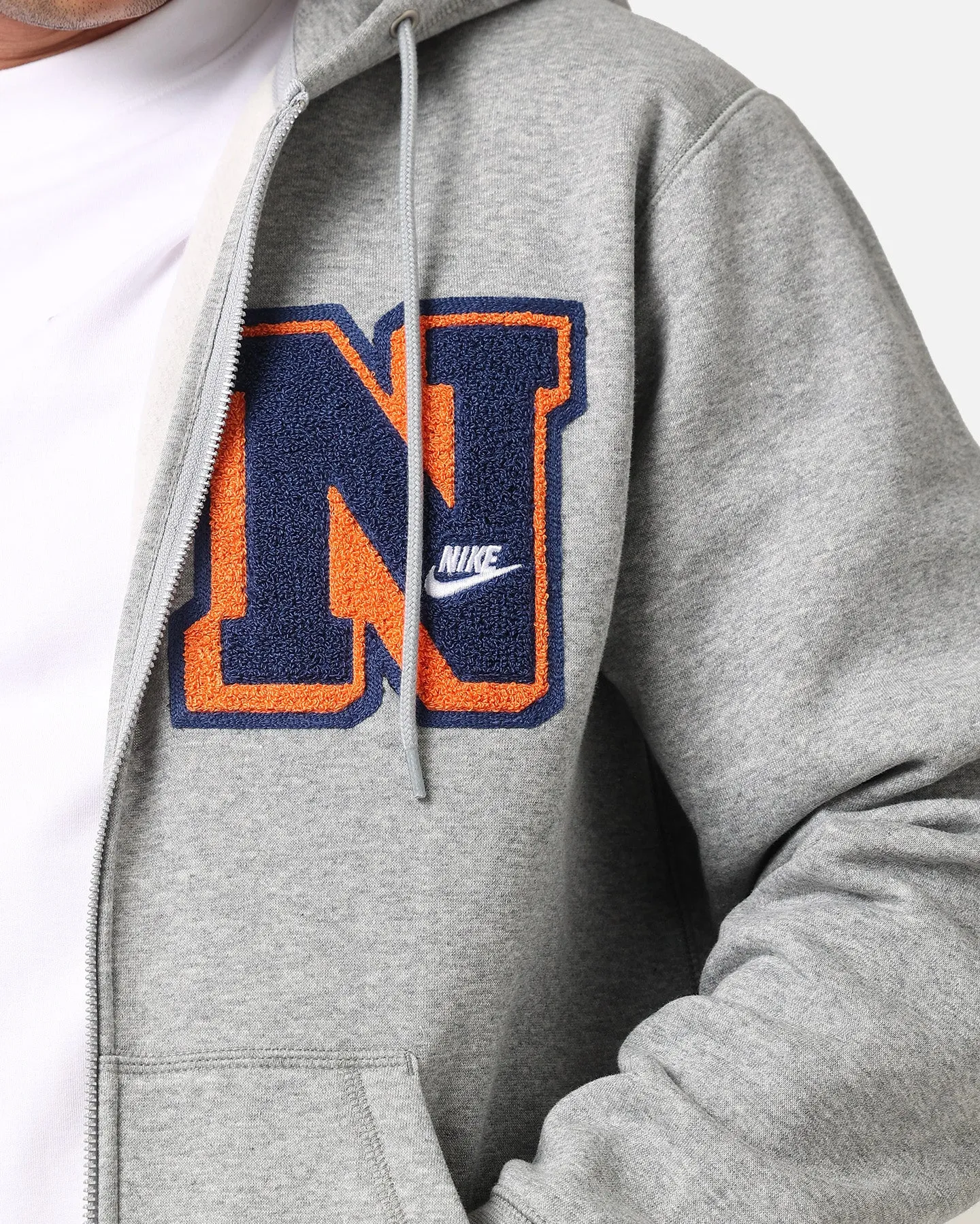 Nike Sportswear Club Essential Full Zip Hoodie Dark Grey Heather