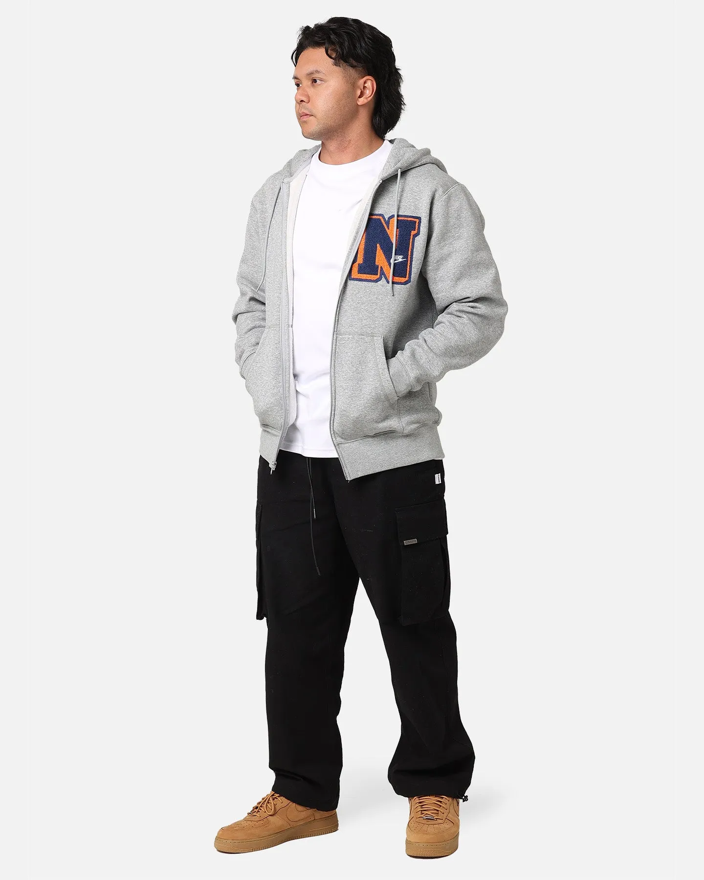 Nike Sportswear Club Essential Full Zip Hoodie Dark Grey Heather