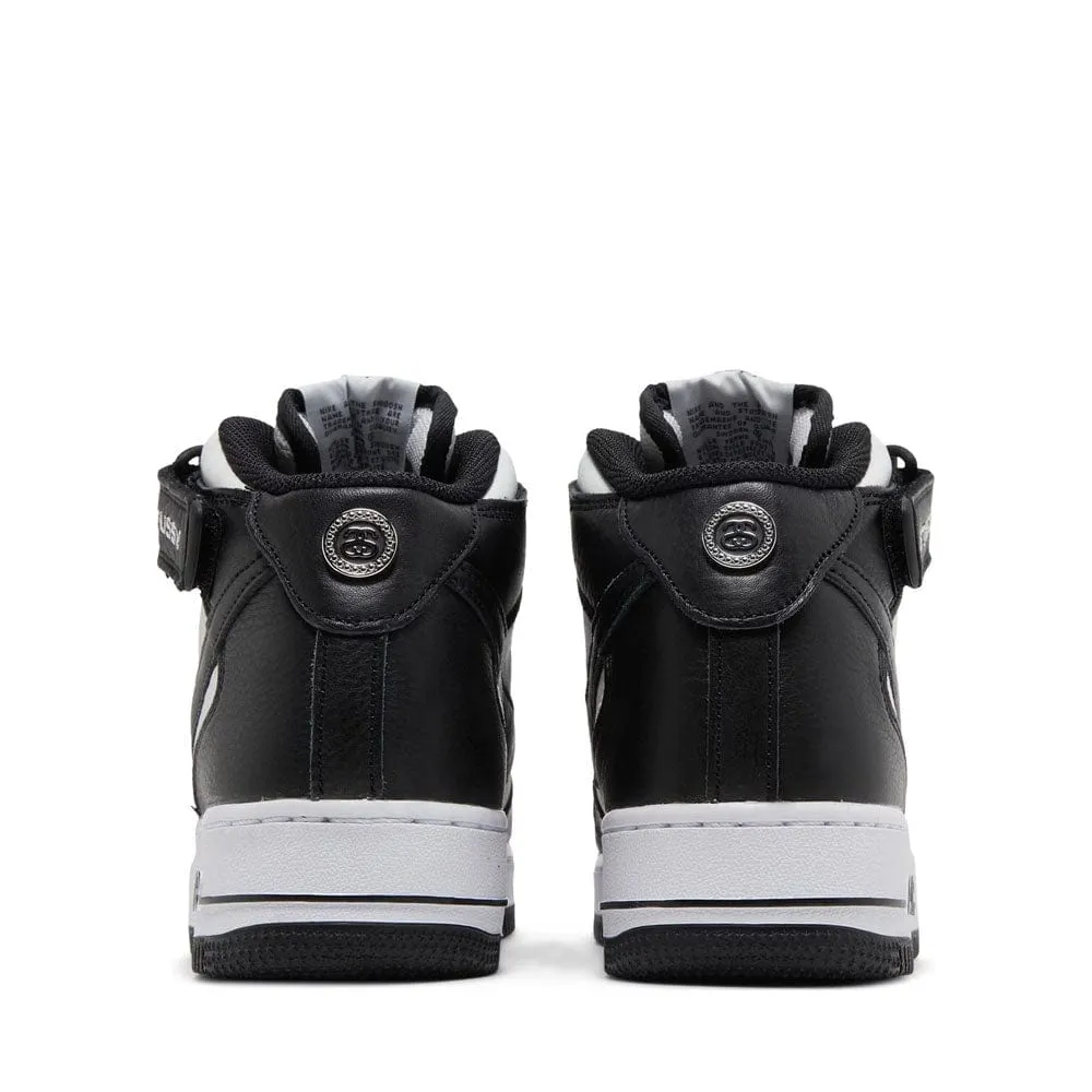 NIKE X STUSSY AIR FORCE 1 MID LIGHT BONE BLACK (NEW)