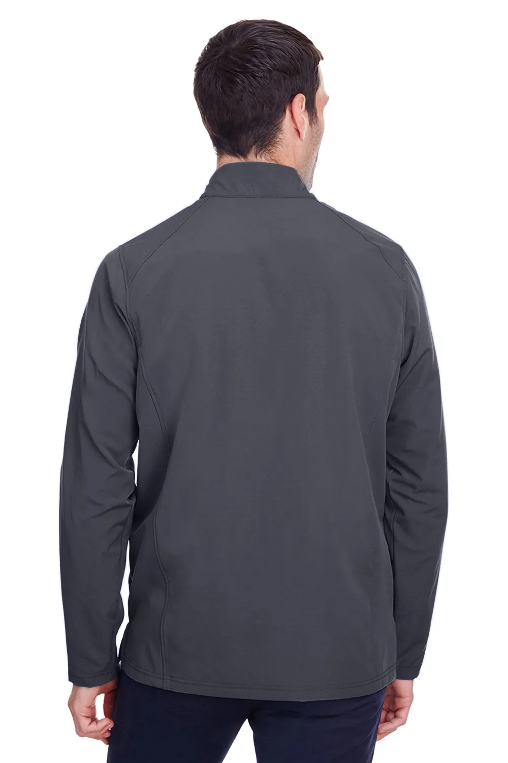 North End Mens Quest Performance Moisture Wicking 1/4 Zip Sweatshirt w/ Pockets - Carbon Grey/Black - Closeout