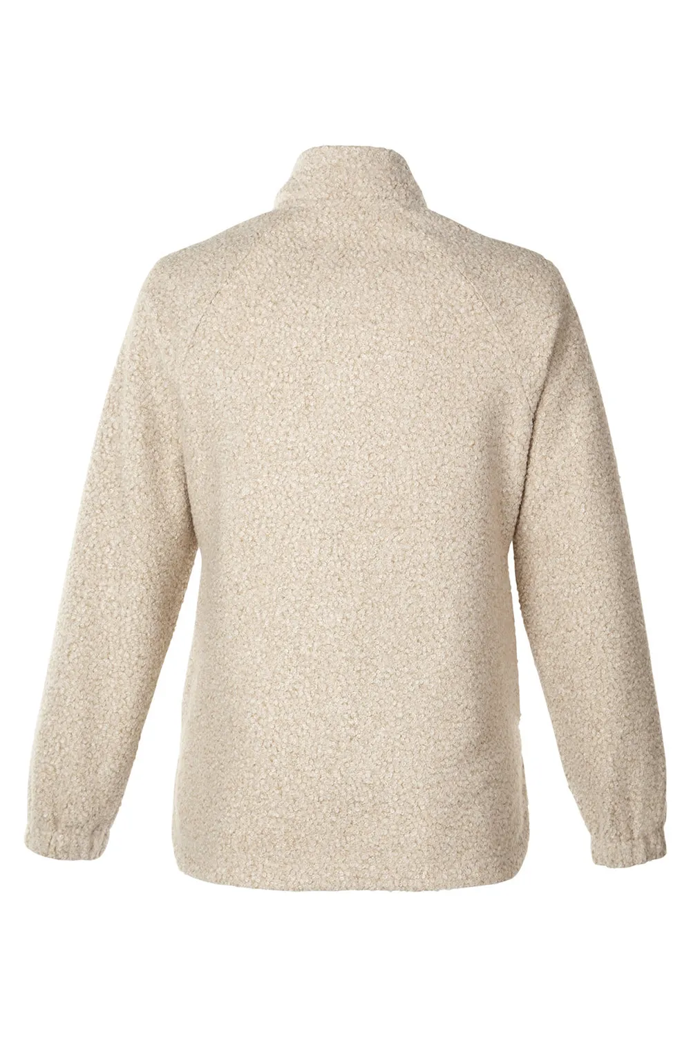 North End Womens Aura Sweater Fleece 1/4 Zip Sweatshirt w/ Pockets - Heather Oatmeal/Teak