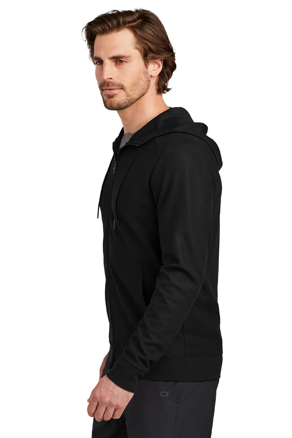Ogio Mens Revive Full Zip Hooded Sweatshirt Hoodie w/ Pockets - Blacktop