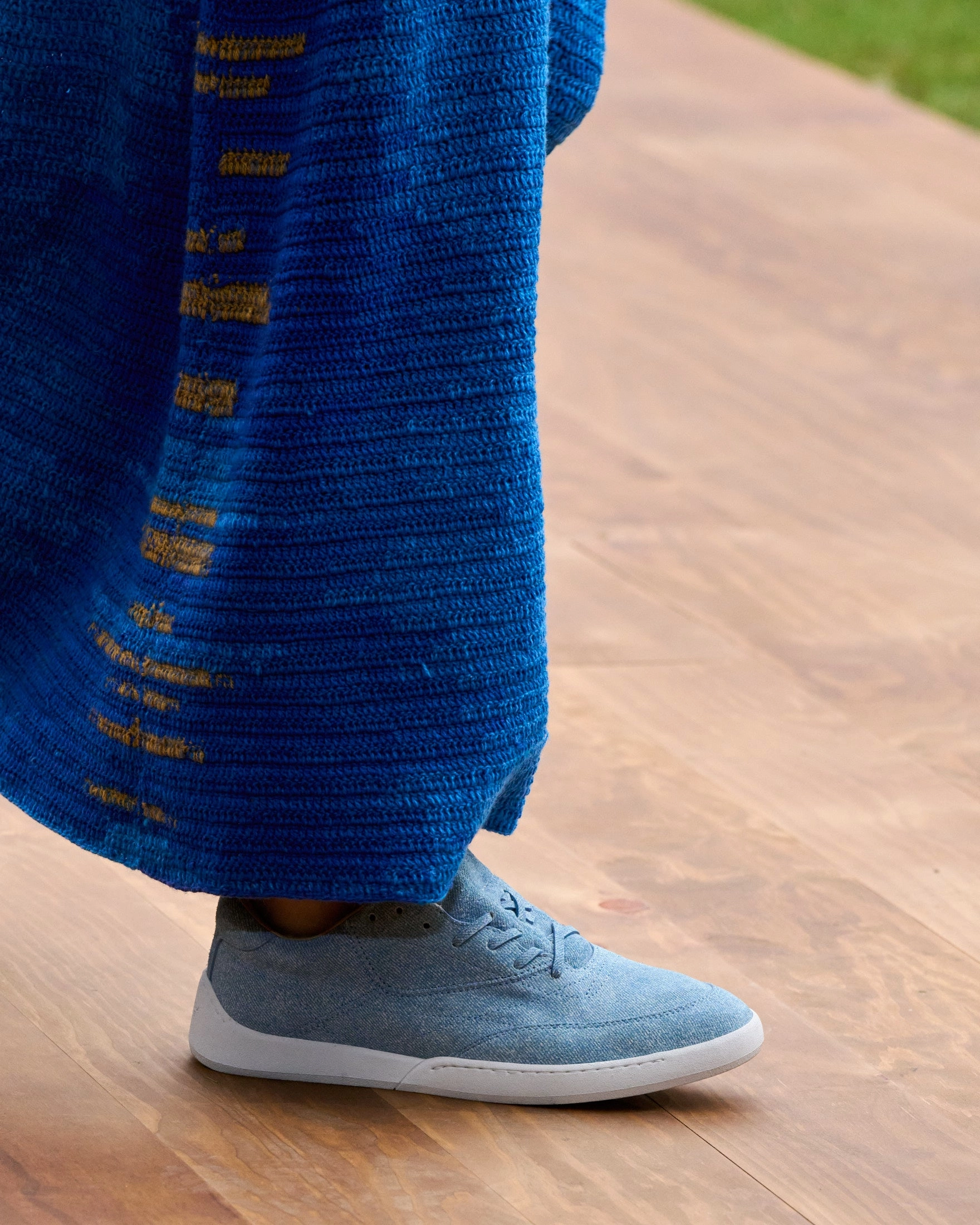Ohio Slip-on Sneaker in Light Blue Suede Denim