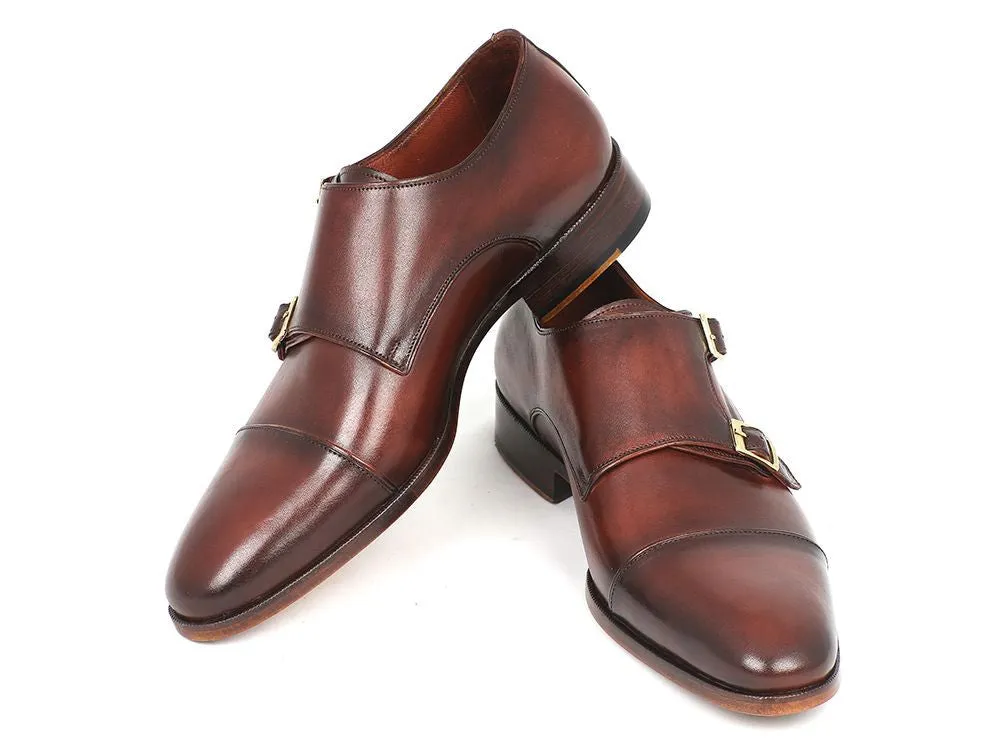 Paul Parkman Shoes Paul Parkman Men's Leather Double Monkstraps in Brown