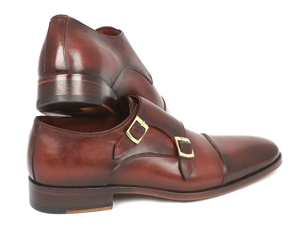 Paul Parkman Shoes Paul Parkman Men's Leather Double Monkstraps in Brown
