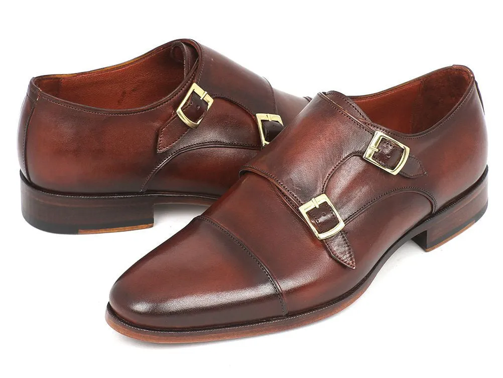 Paul Parkman Shoes Paul Parkman Men's Leather Double Monkstraps in Brown