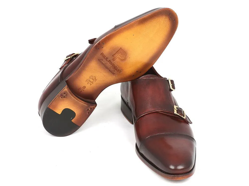 Paul Parkman Shoes Paul Parkman Men's Leather Double Monkstraps in Brown