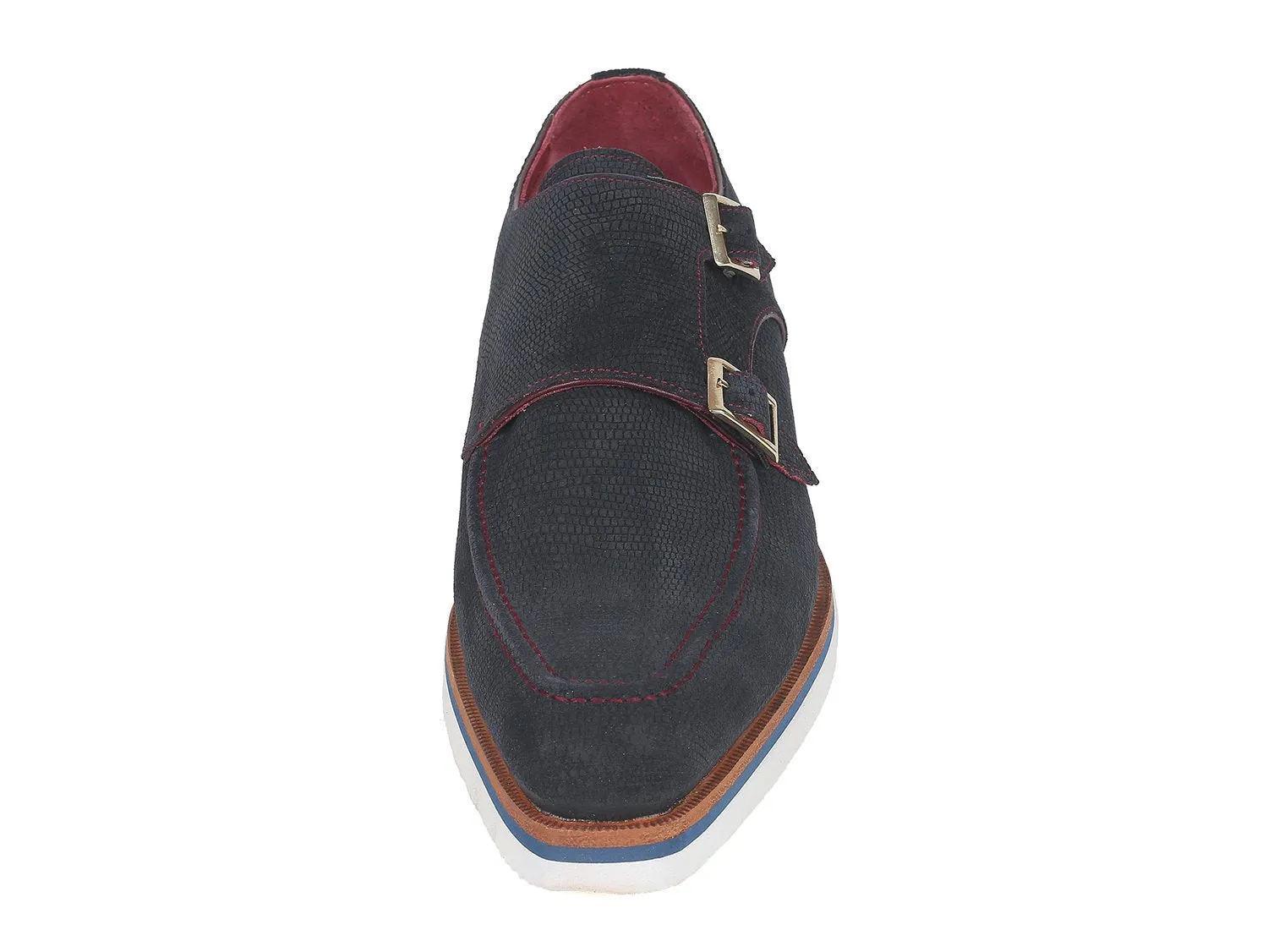 Paul Parkman Shoes Paul Parkman Men's Smart Casual Monkstrap Suede Shoes in Navy