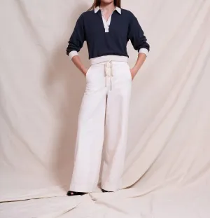 Polo Sweatshirt Top In Dnavy