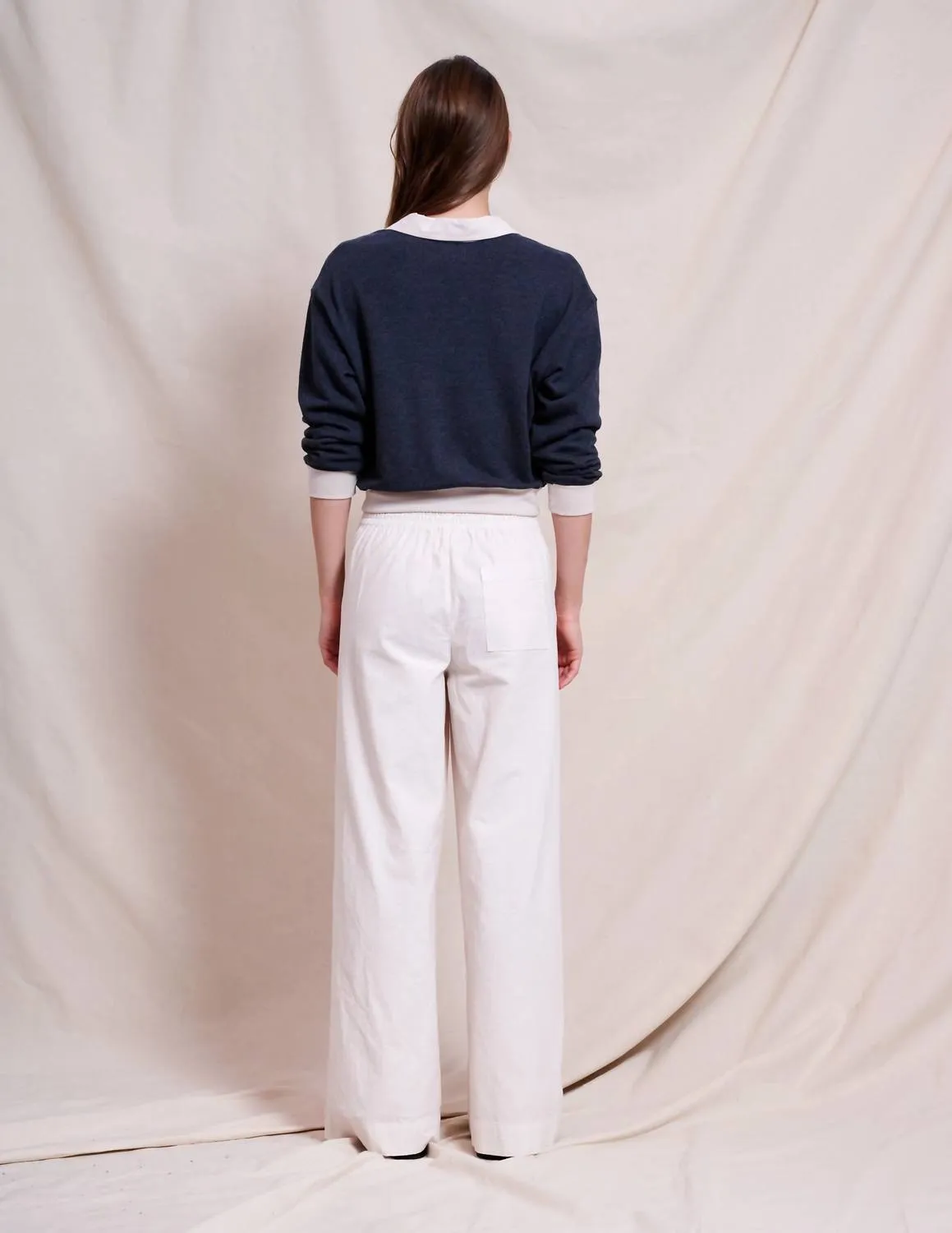 Polo Sweatshirt Top In Dnavy