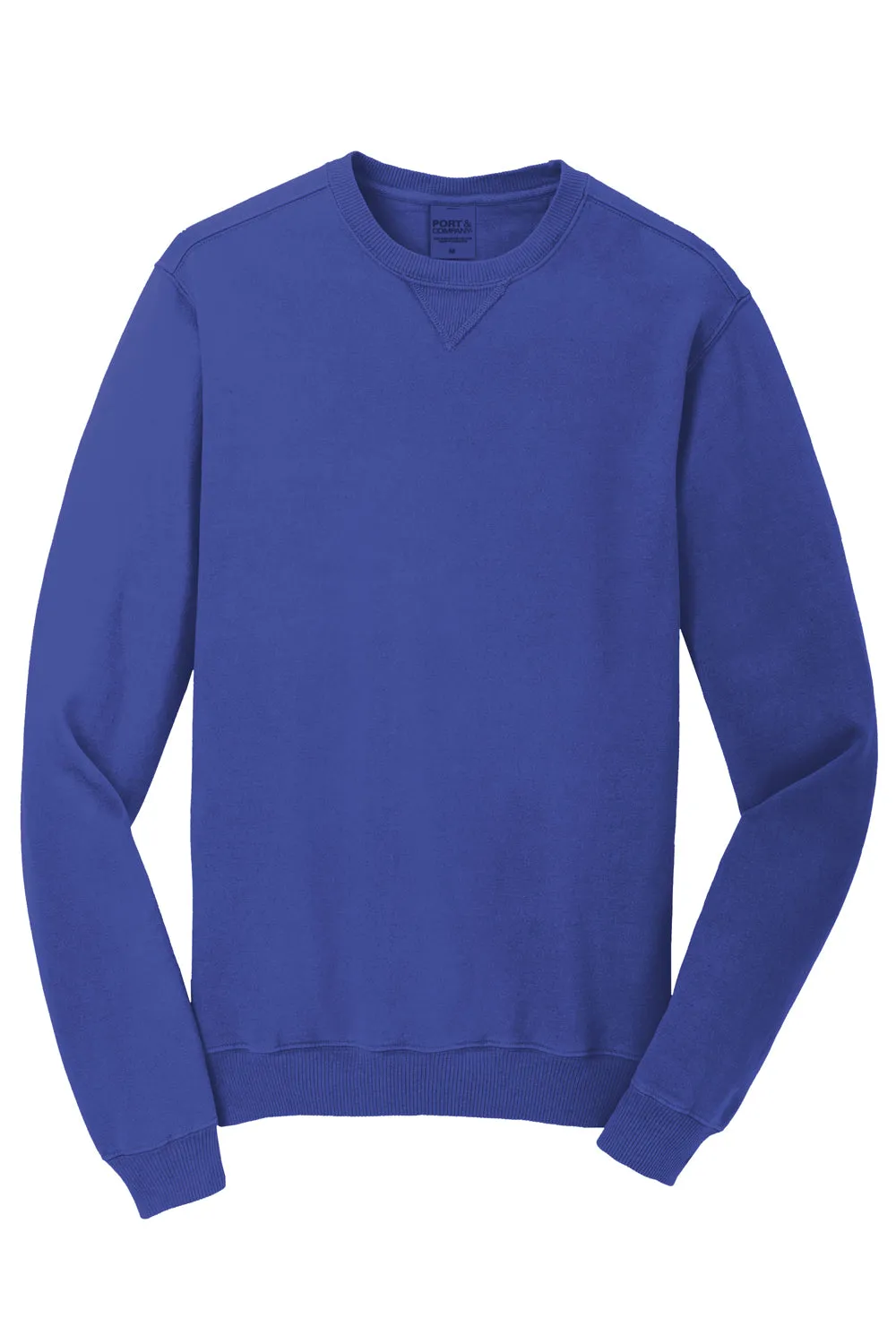 Port & Company Mens Beach Wash Fleece Crewneck Sweatshirt - Iris Blue