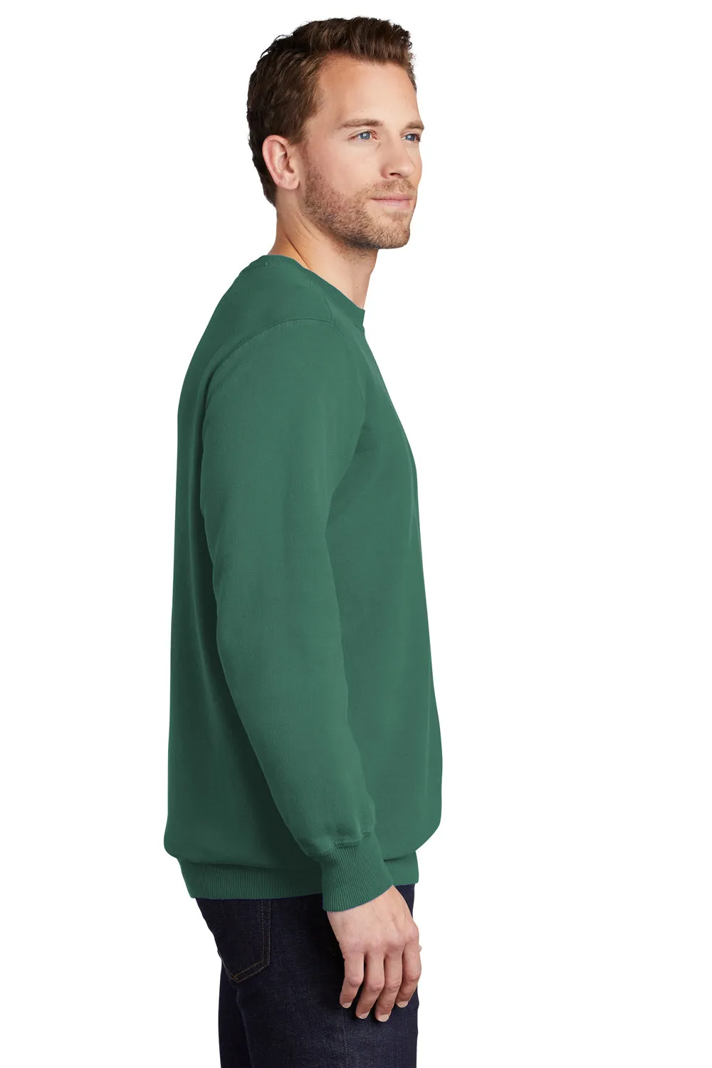 Port & Company Mens Beach Wash Fleece Crewneck Sweatshirt - Nordic Green