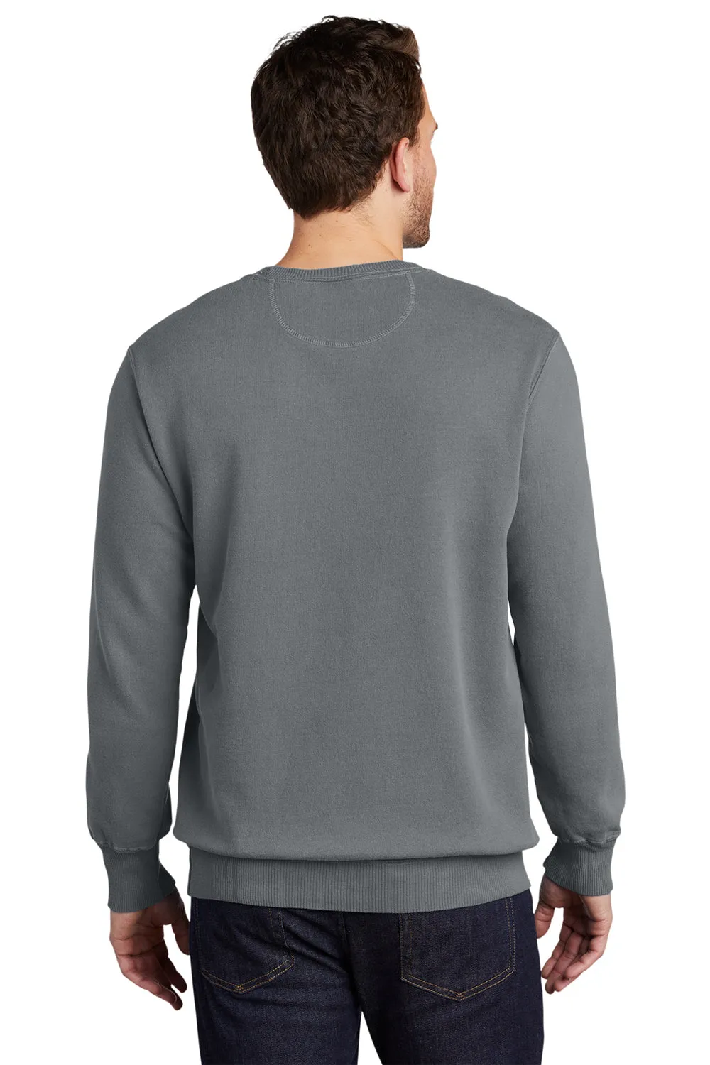 Port & Company Mens Beach Wash Fleece Crewneck Sweatshirt - Pewter Grey
