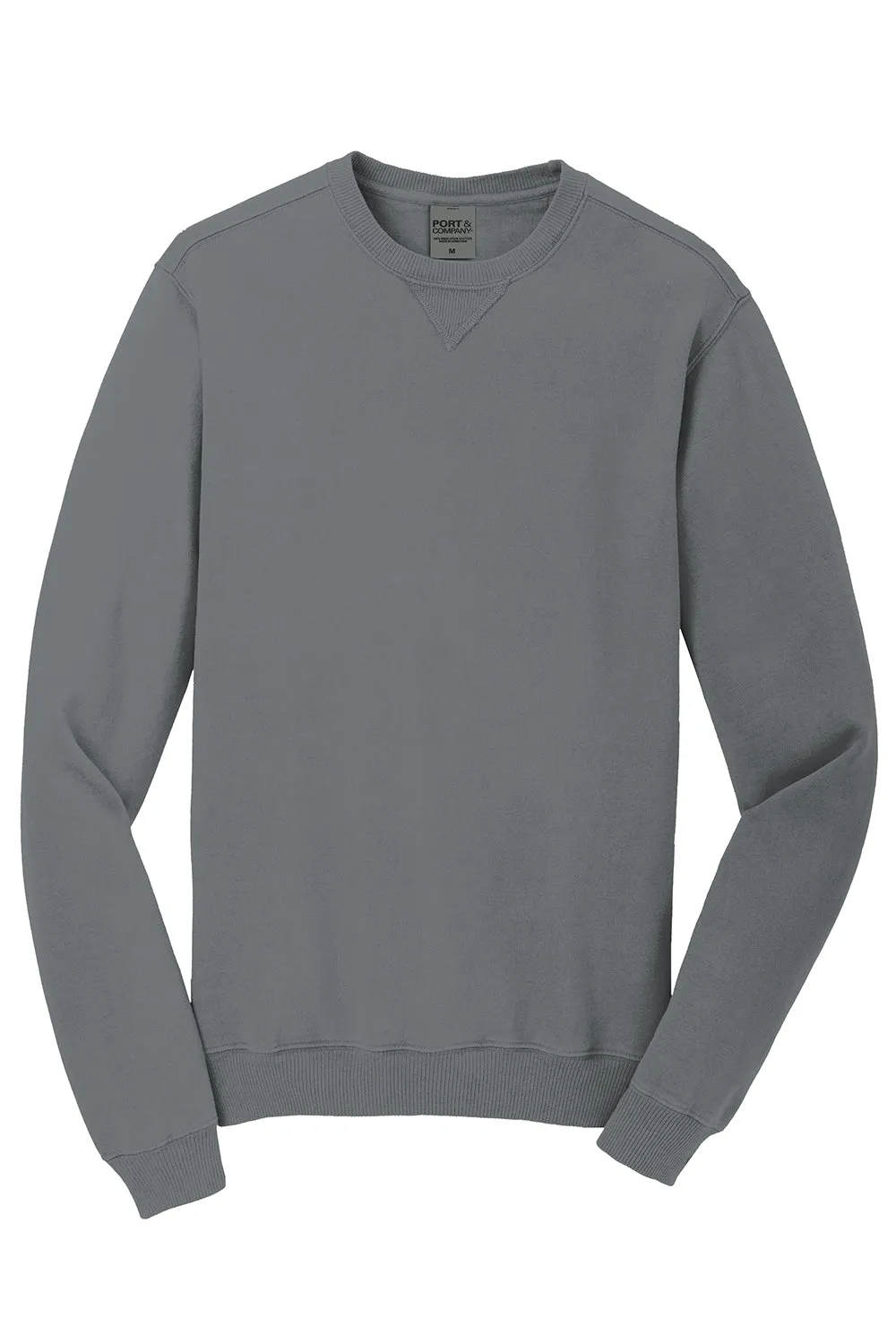 Port & Company Mens Beach Wash Fleece Crewneck Sweatshirt - Pewter Grey