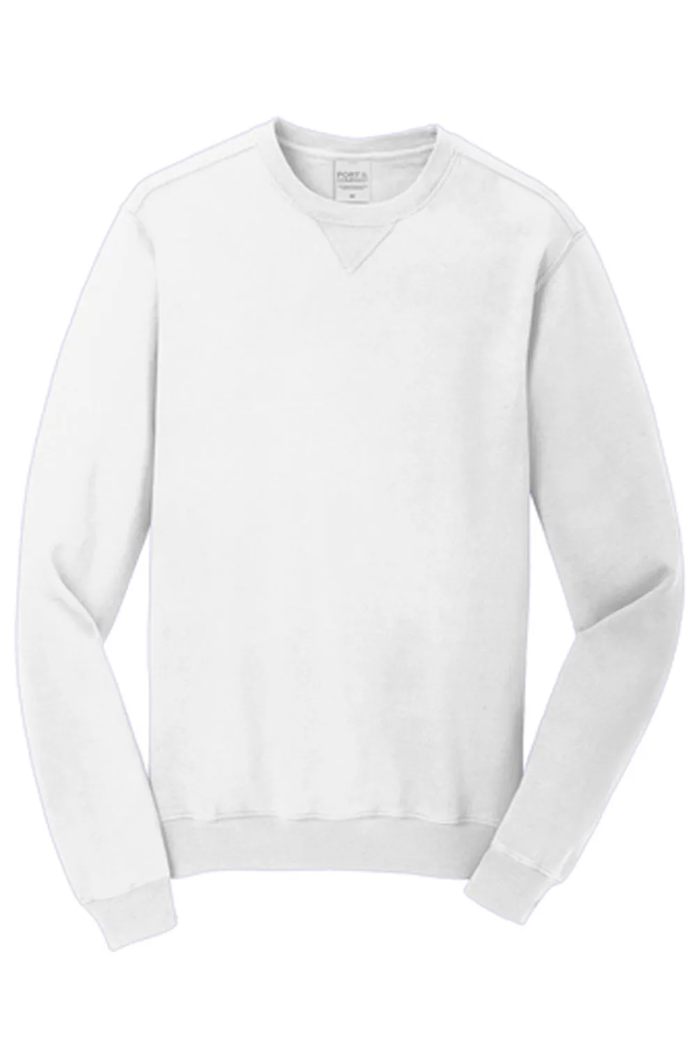 Port & Company Mens Beach Wash Fleece Crewneck Sweatshirt - White