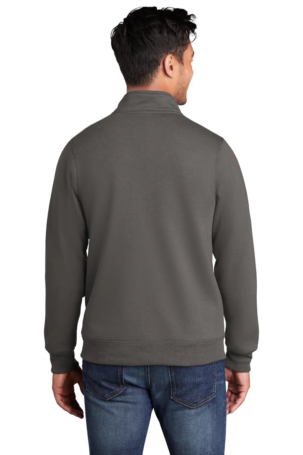 Port & Company Mens Core Fleece Full Zip Sweatshirt w/ Pockets - Charcoal Grey