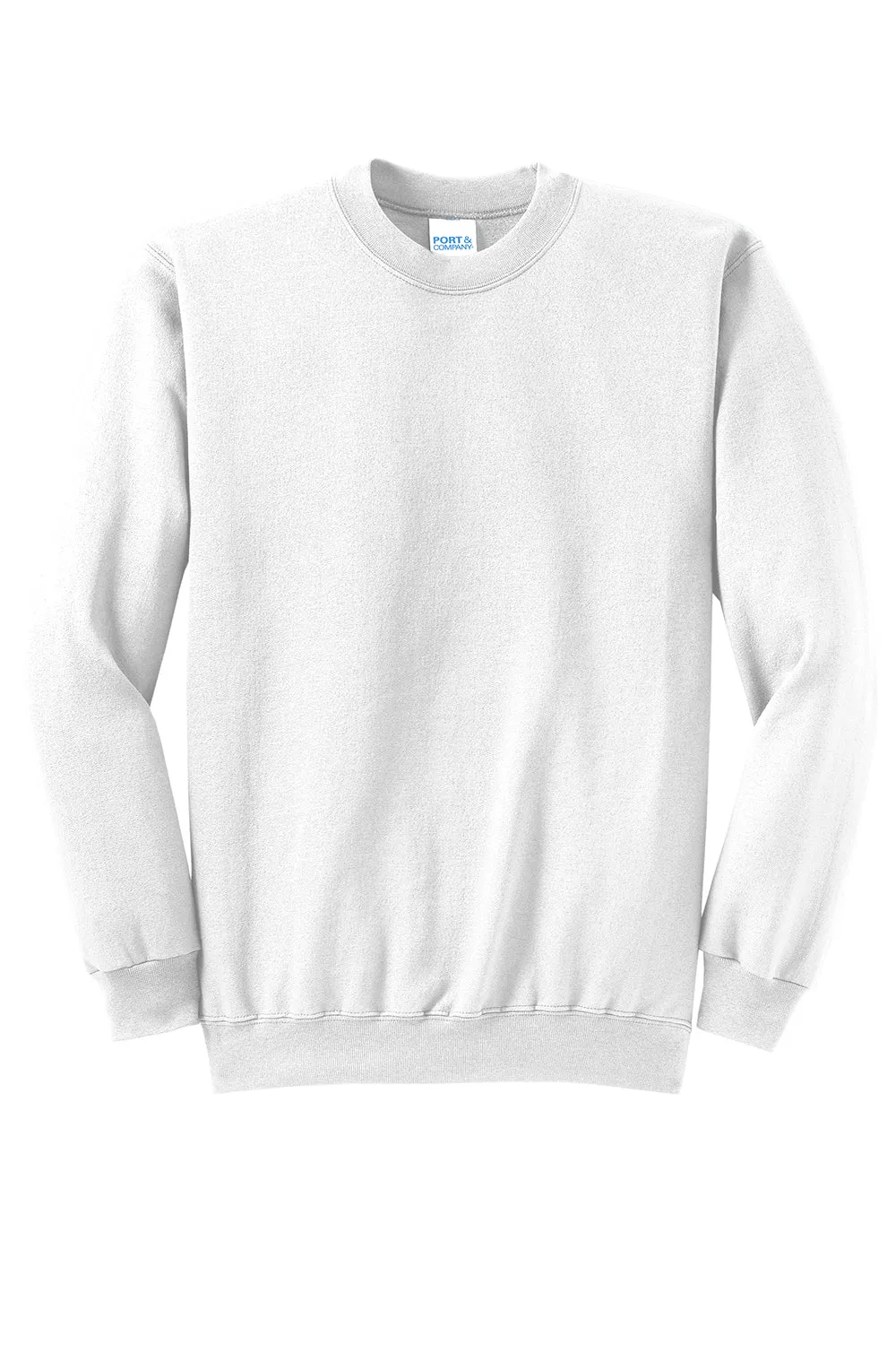 Port & Company Mens Core Pill Resistant Fleece Crewneck Sweatshirt - White