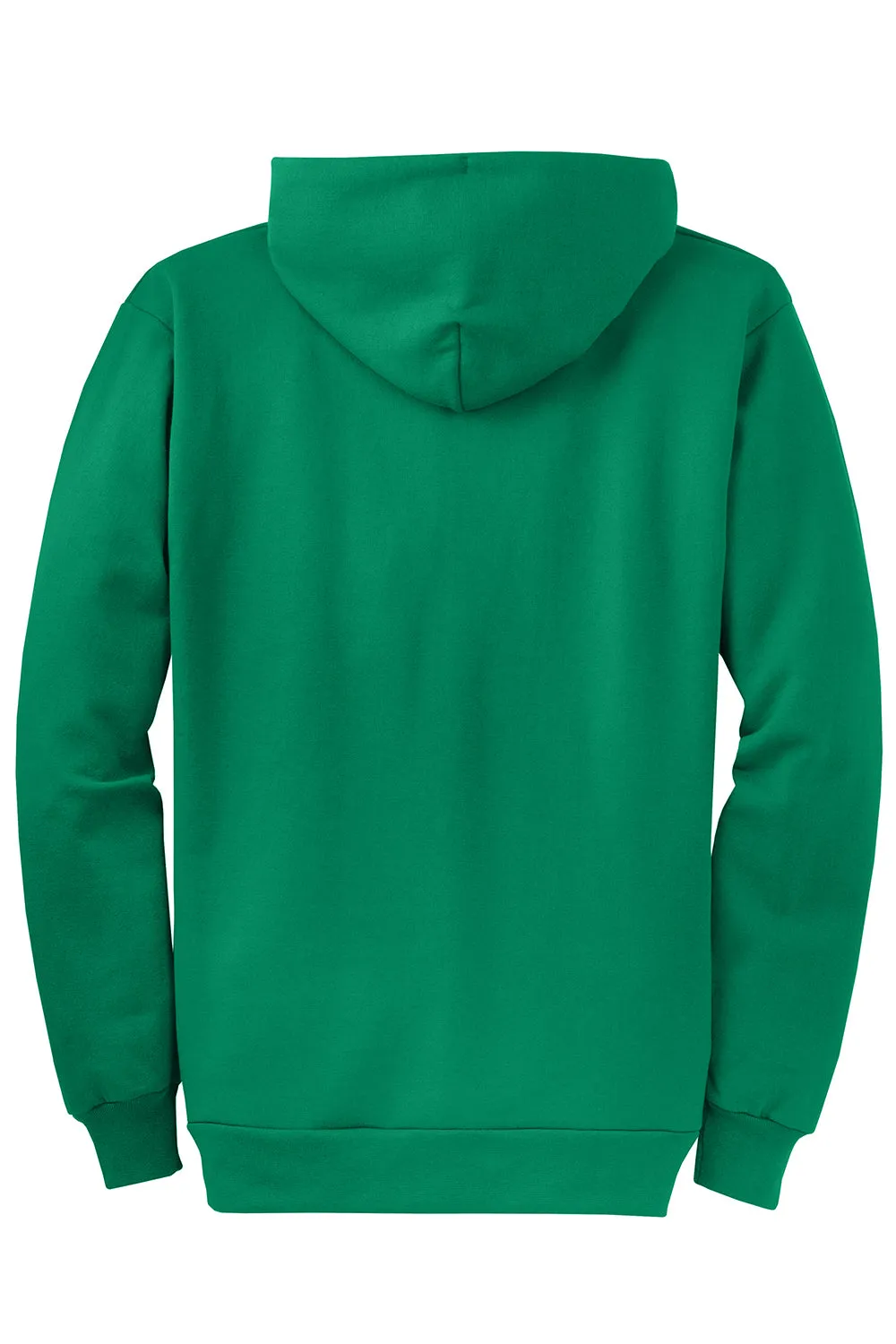 Port & Company Mens Core Pill Resistant Fleece Full Zip Hooded Sweatshirt Hoodie w/ Pockets - Kelly Green