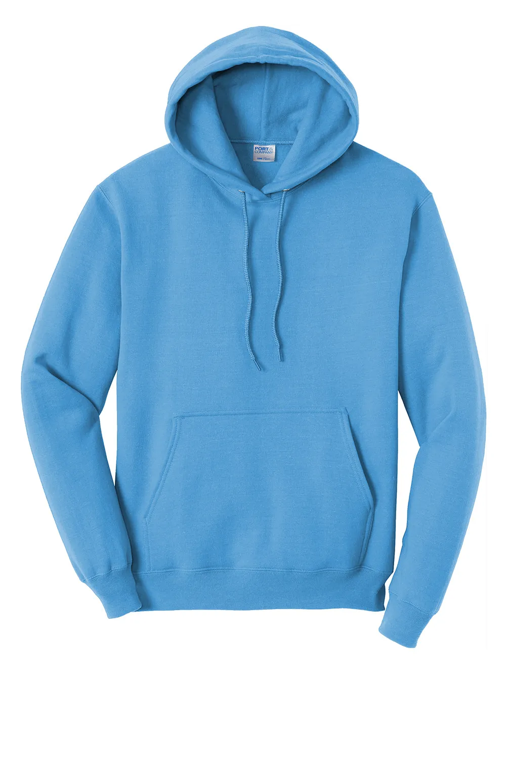 Port & Company Mens Core Pill Resistant Fleece Hooded Sweatshirt Hoodie w/ Pouch Pocket - Aquatic Blue