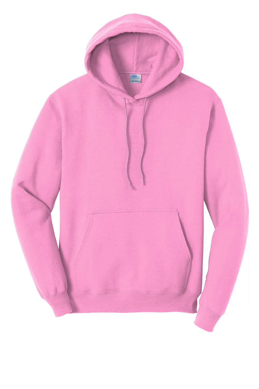 Port & Company Mens Core Pill Resistant Fleece Hooded Sweatshirt Hoodie w/ Pouch Pocket - Candy Pink