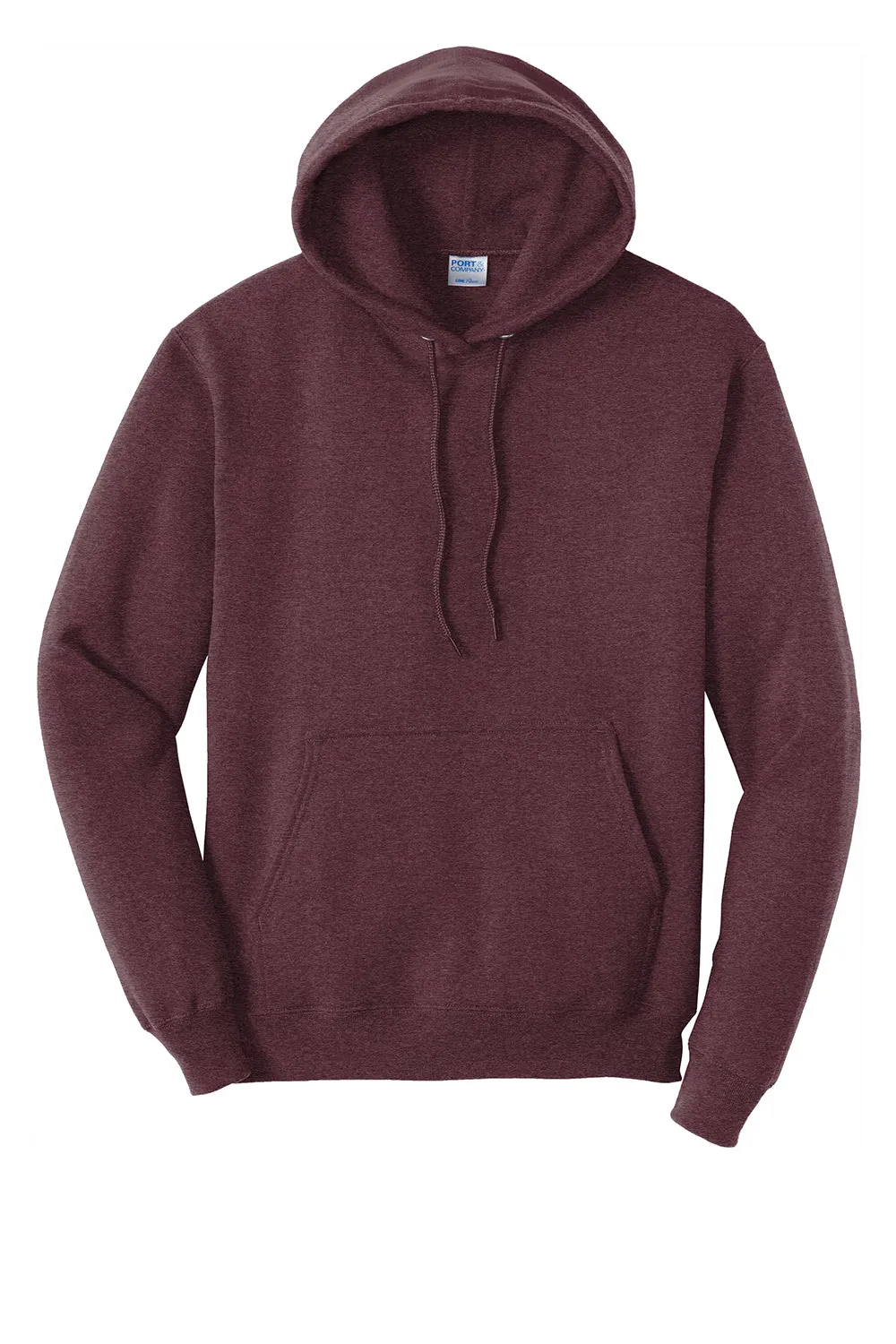 Port & Company Mens Core Pill Resistant Fleece Hooded Sweatshirt Hoodie w/ Pouch Pocket - Heather Athletic Maroon