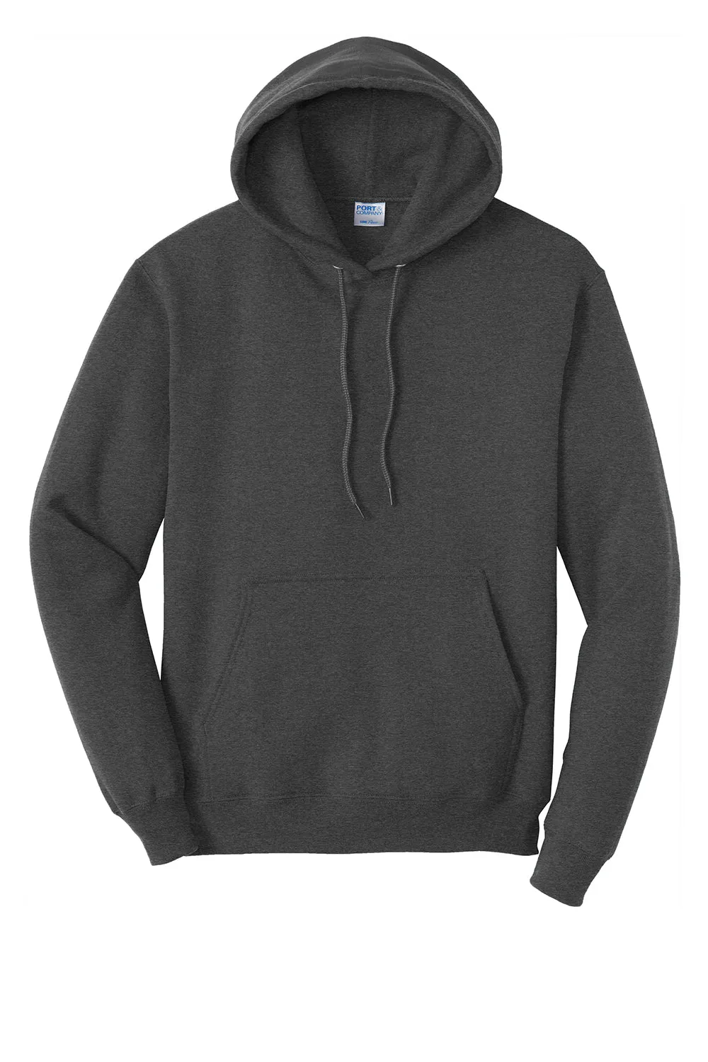 Port & Company Mens Core Pill Resistant Fleece Hooded Sweatshirt Hoodie w/ Pouch Pocket - Heather Dark Grey