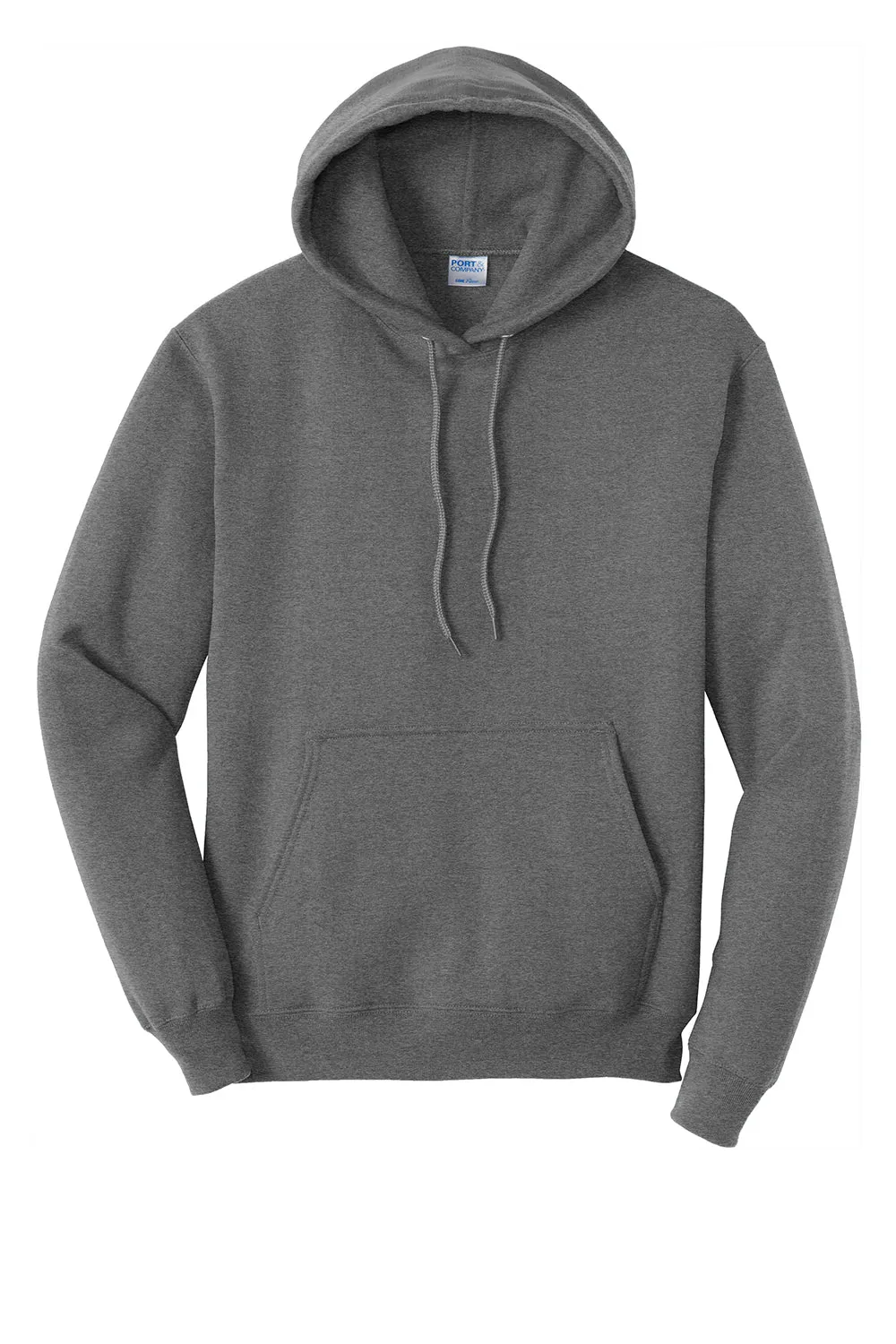 Port & Company Mens Core Pill Resistant Fleece Hooded Sweatshirt Hoodie w/ Pouch Pocket - Heather Graphite Grey