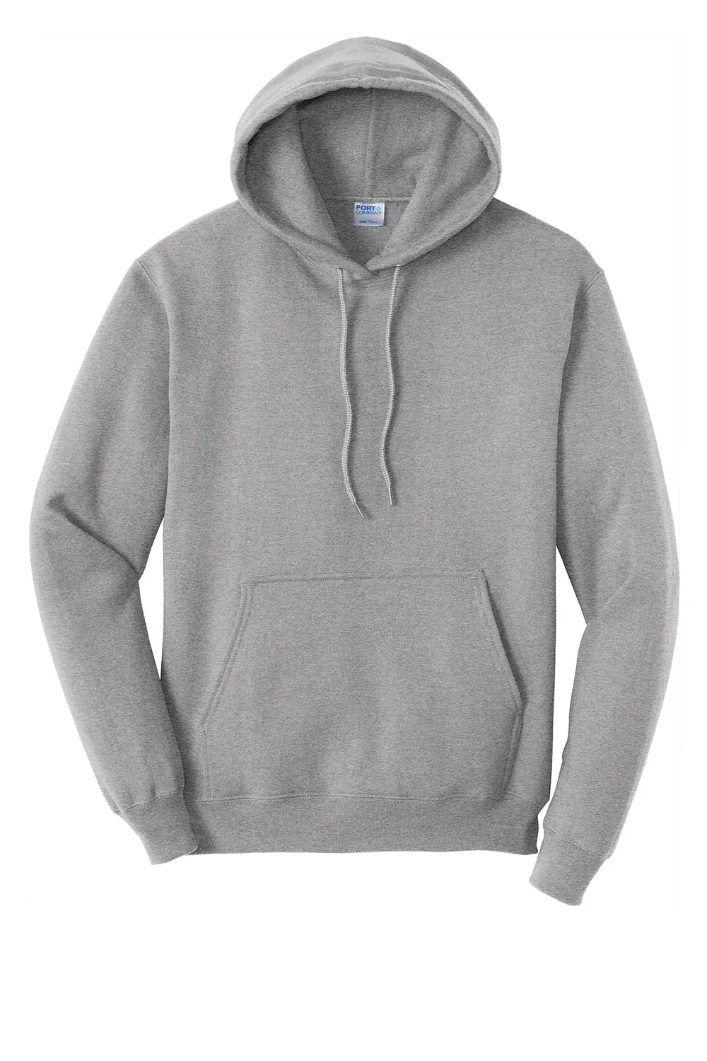 Port & Company Mens Core Pill Resistant Fleece Hooded Sweatshirt Hoodie w/ Pouch Pocket - Heather Grey