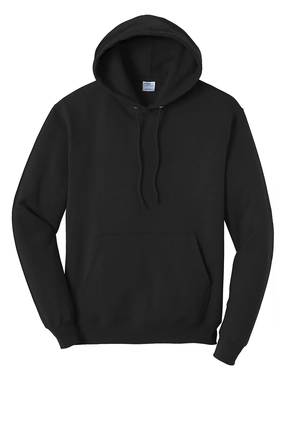 Port & Company Mens Core Pill Resistant Fleece Hooded Sweatshirt Hoodie w/ Pouch Pocket - Jet Black