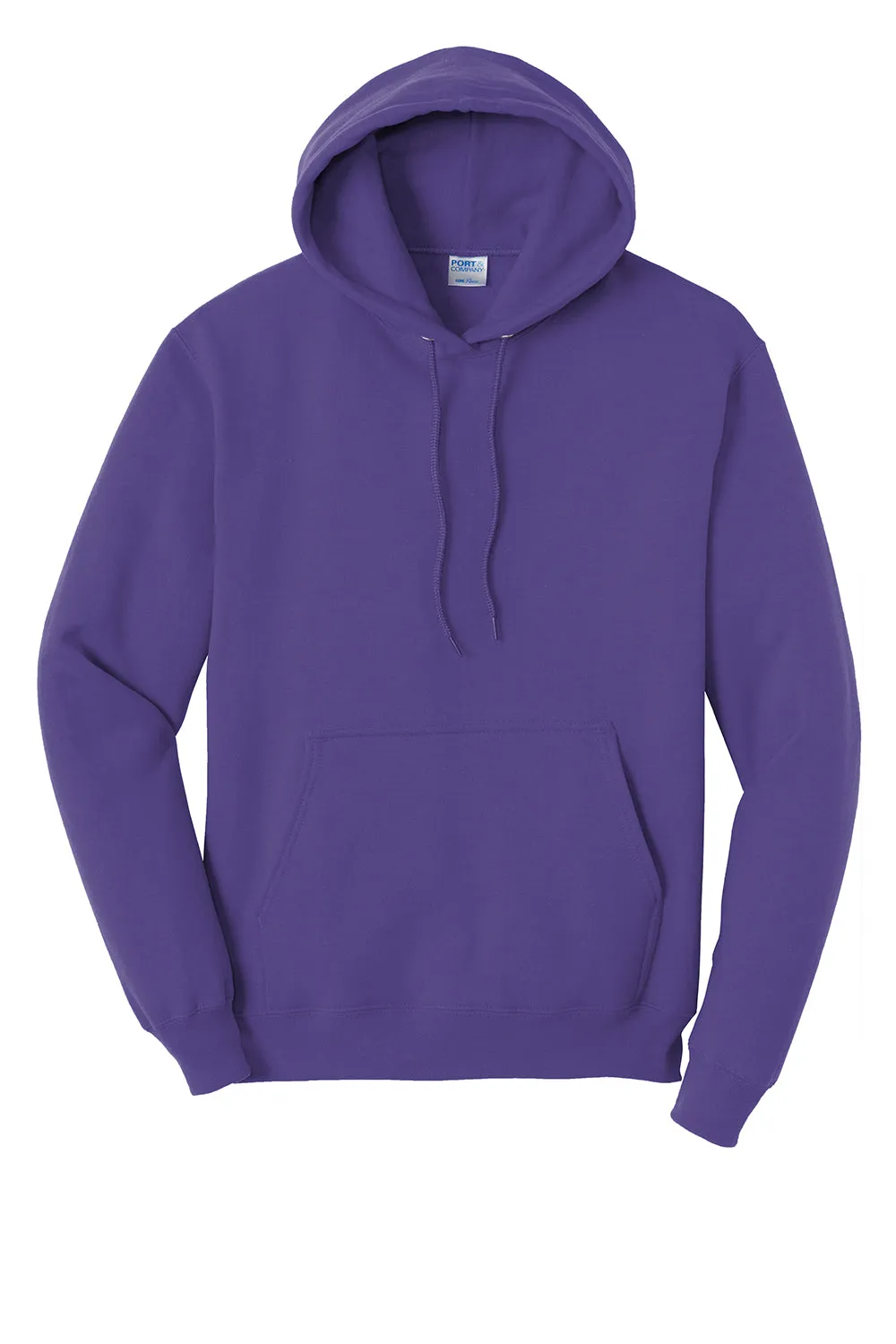 Port & Company Mens Core Pill Resistant Fleece Hooded Sweatshirt Hoodie w/ Pouch Pocket - Purple
