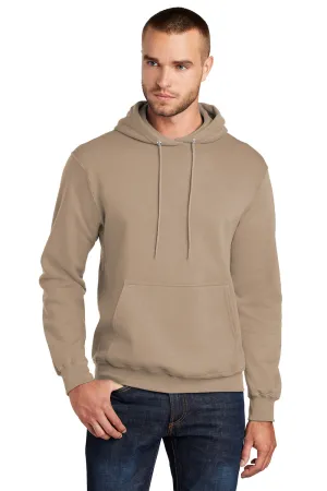 Port & Company Mens Core Pill Resistant Fleece Hooded Sweatshirt Hoodie w/ Pouch Pocket - Sand Brown