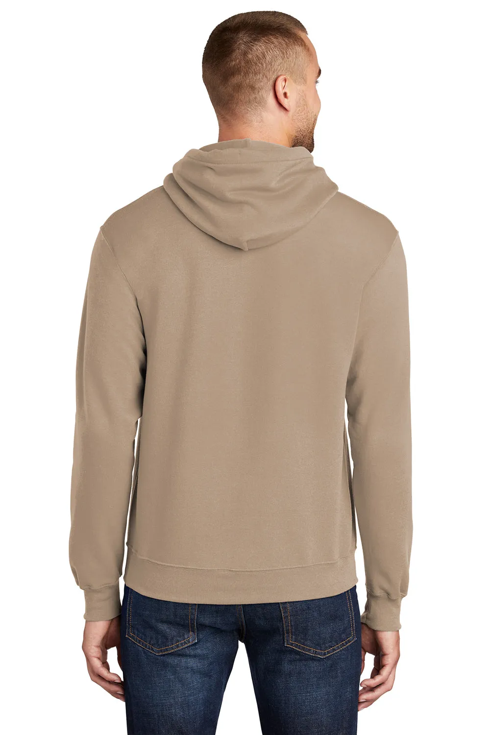 Port & Company Mens Core Pill Resistant Fleece Hooded Sweatshirt Hoodie w/ Pouch Pocket - Sand Brown