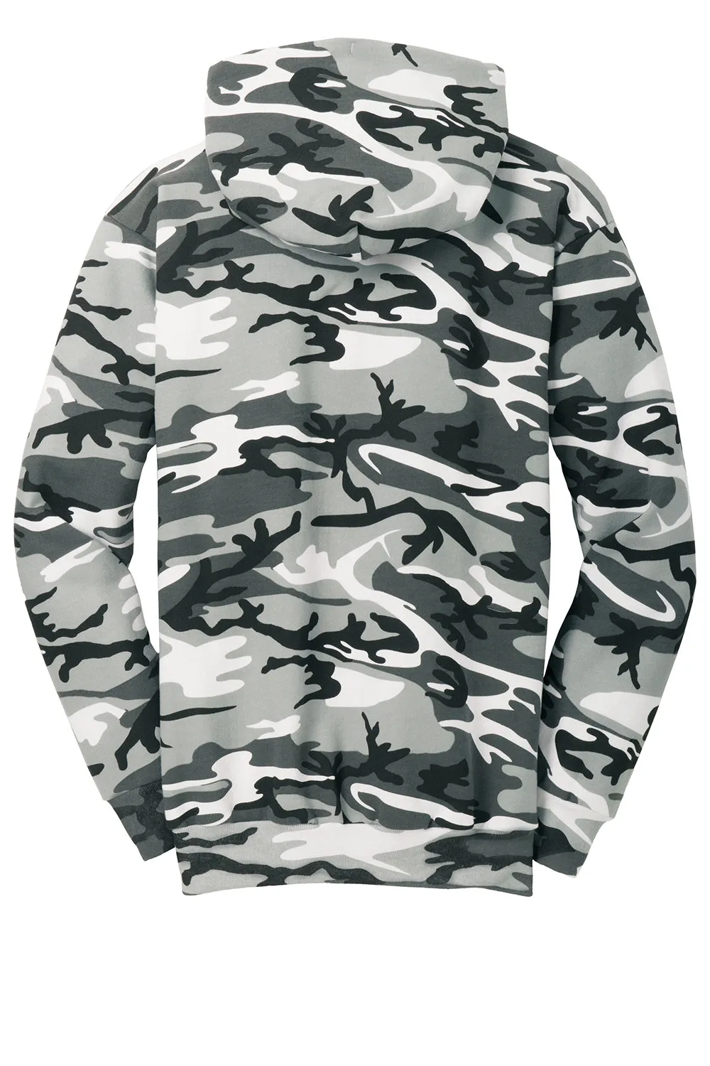 Port & Company Mens Core Pill Resistant Fleece Hooded Sweatshirt Hoodie w/ Pouch Pocket - Winter Camo