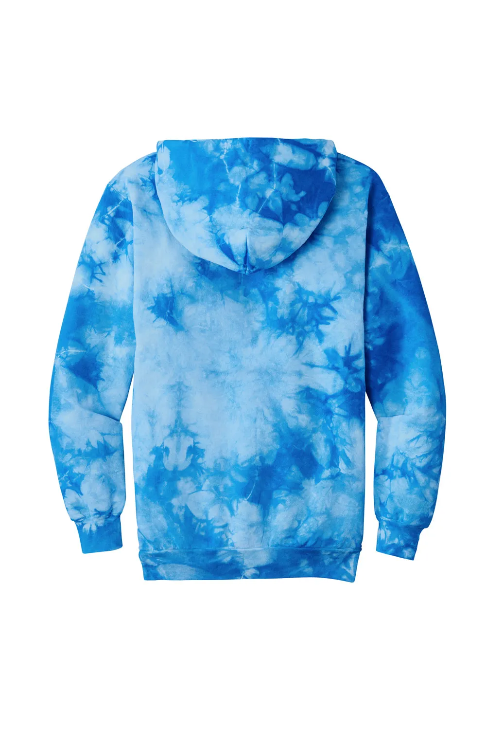 Port & Company Mens Crystal Tie-Dye Hooded Sweatshirt Hoodie w/ Pouch Pocket - Sky Blue