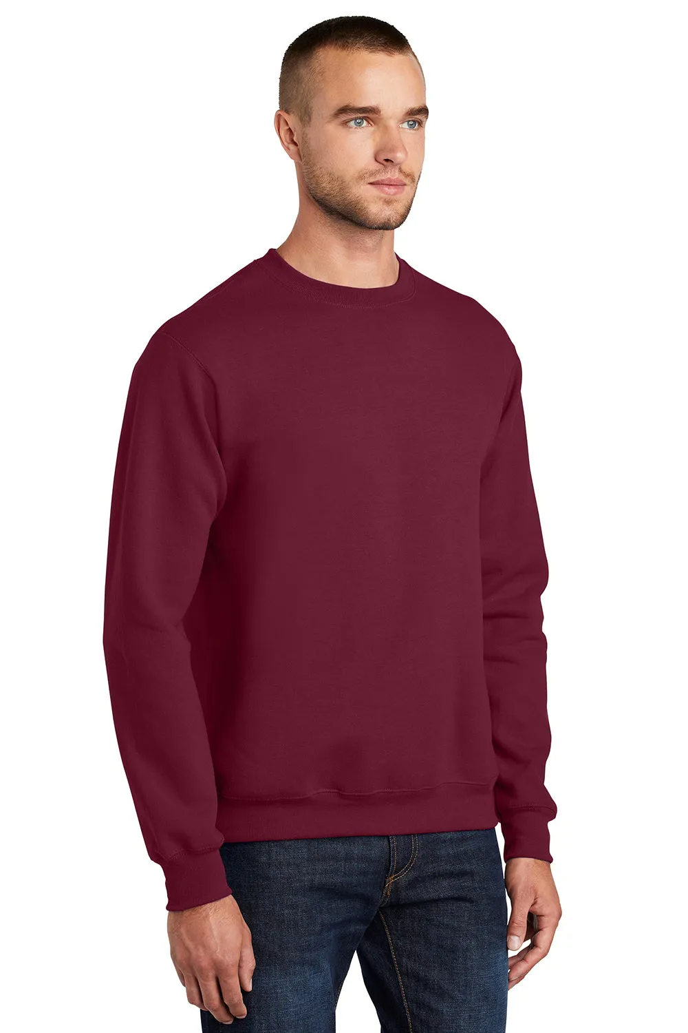 Port & Company Mens Essential Pill Resistant Fleece Crewneck Sweatshirt - Cardinal Red