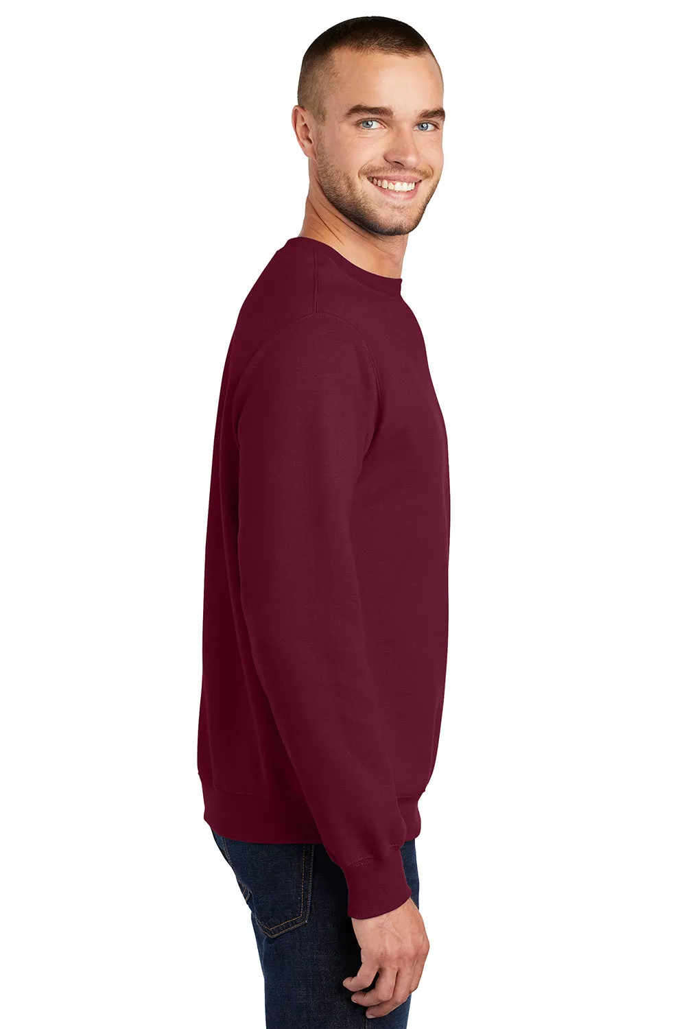 Port & Company Mens Essential Pill Resistant Fleece Crewneck Sweatshirt - Cardinal Red