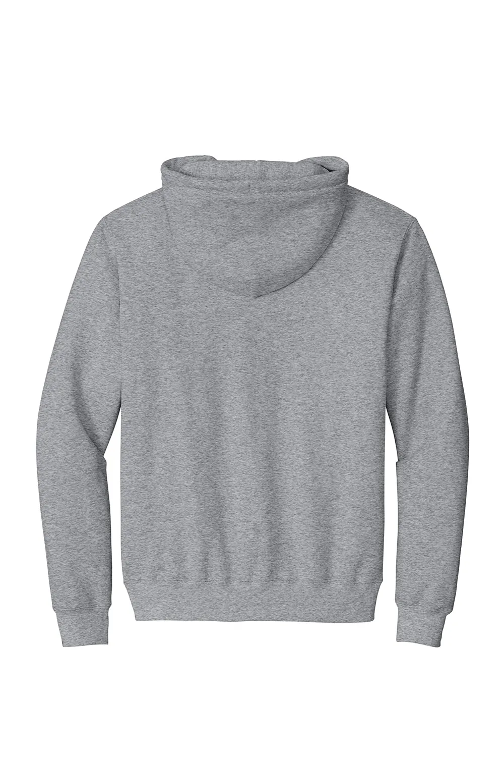 Port & Company Mens Essential Pill Resistant Fleece Full Zip Hooded Sweatshirt Hoodie w/ Pockets - Heather Grey