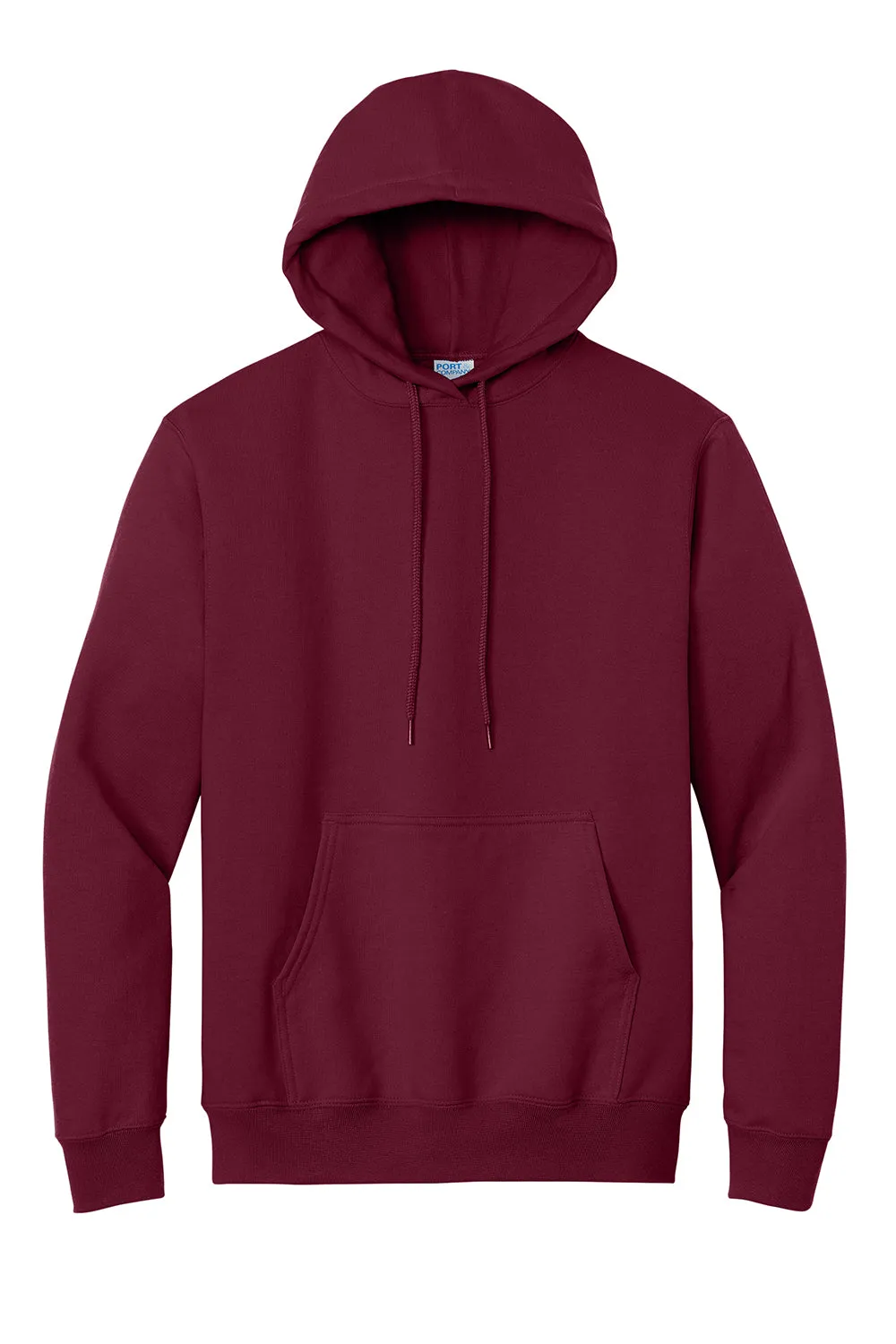 Port & Company Mens Essential Pill Resistant Fleece Hooded Sweatshirt Hoodie w/ Pouch Pocket - Cardinal Red
