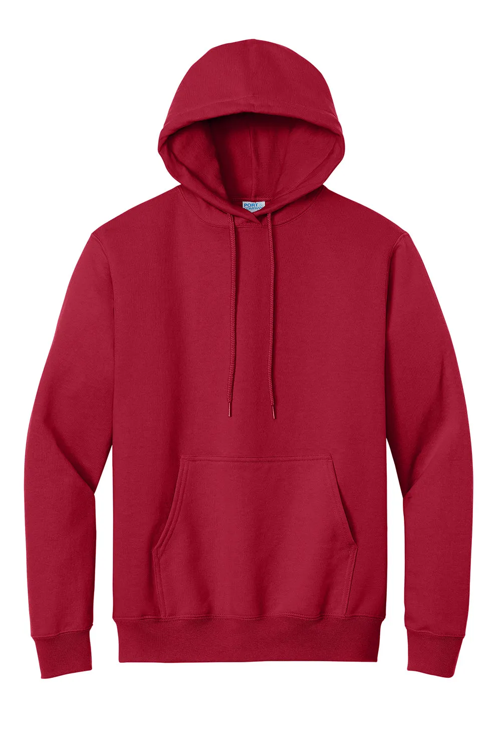 Port & Company Mens Essential Pill Resistant Fleece Hooded Sweatshirt Hoodie w/ Pouch Pocket - Red