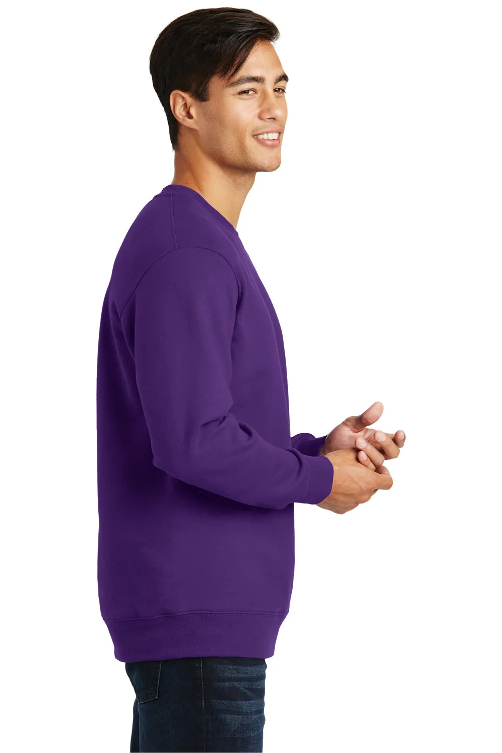 Port & Company Mens Fan Favorite Fleece Crewneck Sweatshirt - Team Purple - Closeout