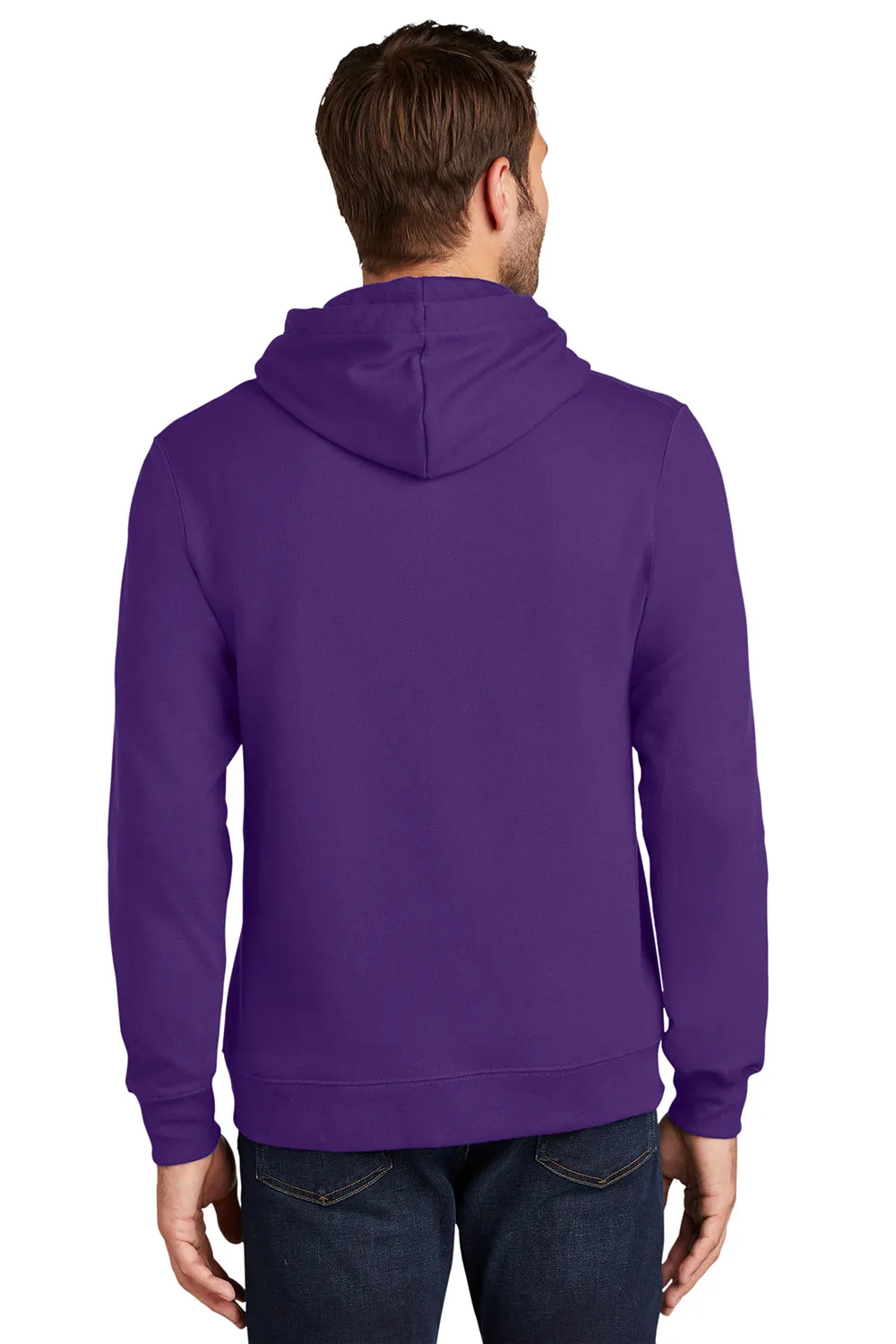 Port & Company Mens Fan Favorite Fleece Hooded Sweatshirt Hoodie w/ Pouch Pocket - Team Purple